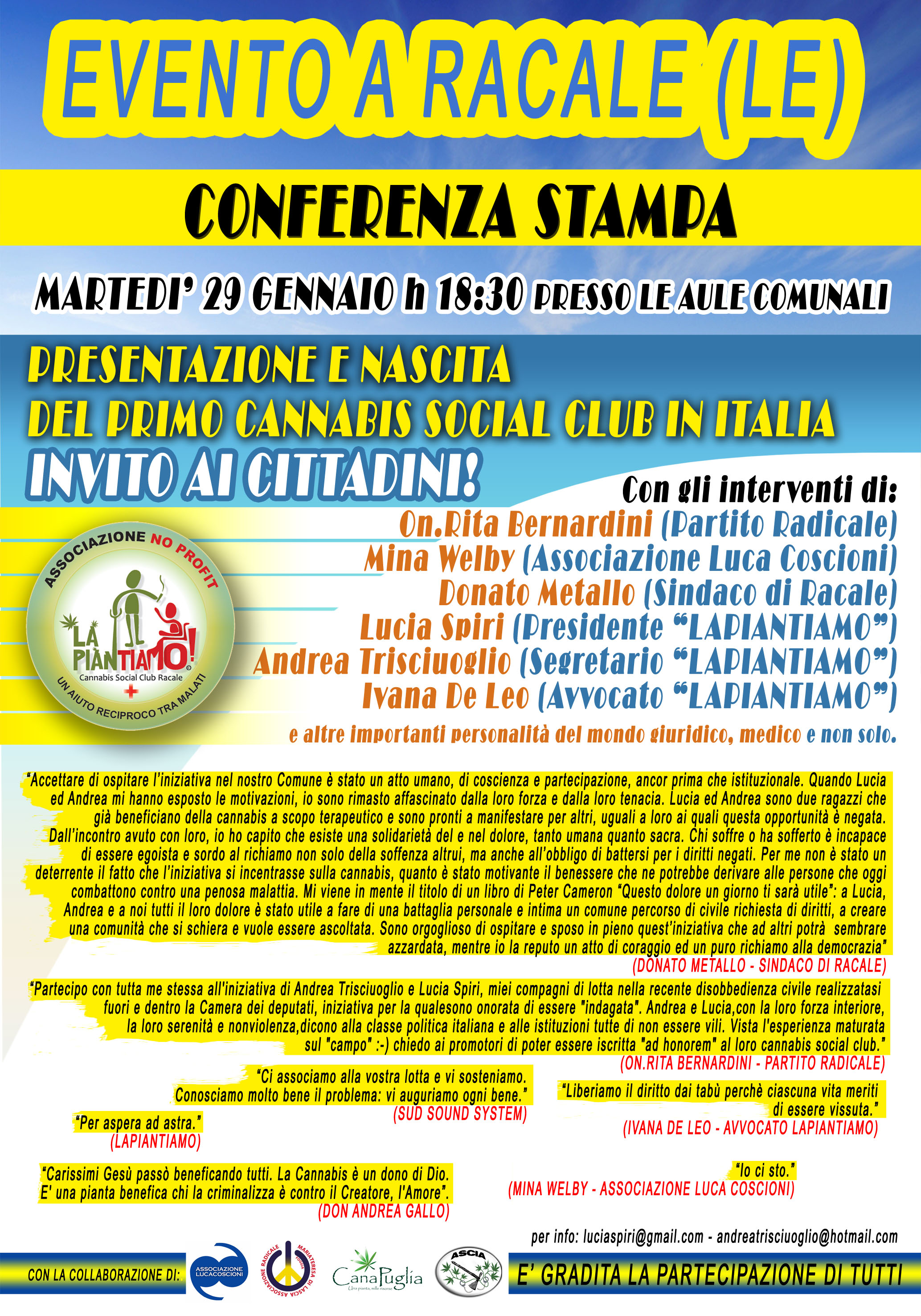 Conferenza 29 gennaio CSC Racale OK